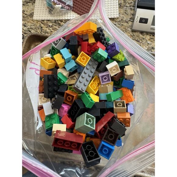 LEGO 2 Pounds Basic Bricks Blocks Sizes 2X lot mix colors 3001 3002 3006 3003 - Picture 2 of 6